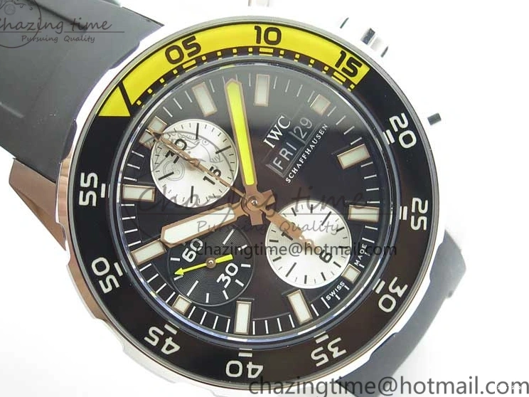 MIROTIME 0103 Aquatimer Chrono IW376702 SS BLS 1:1 Best Edition Black Dial on Black Rubber Strap A WellDesigned 7105